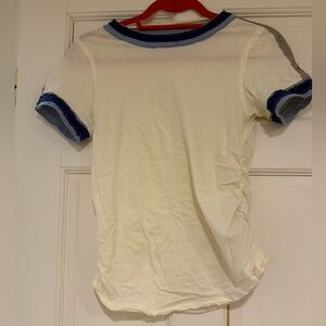 We The Free Cream and Blue Tee